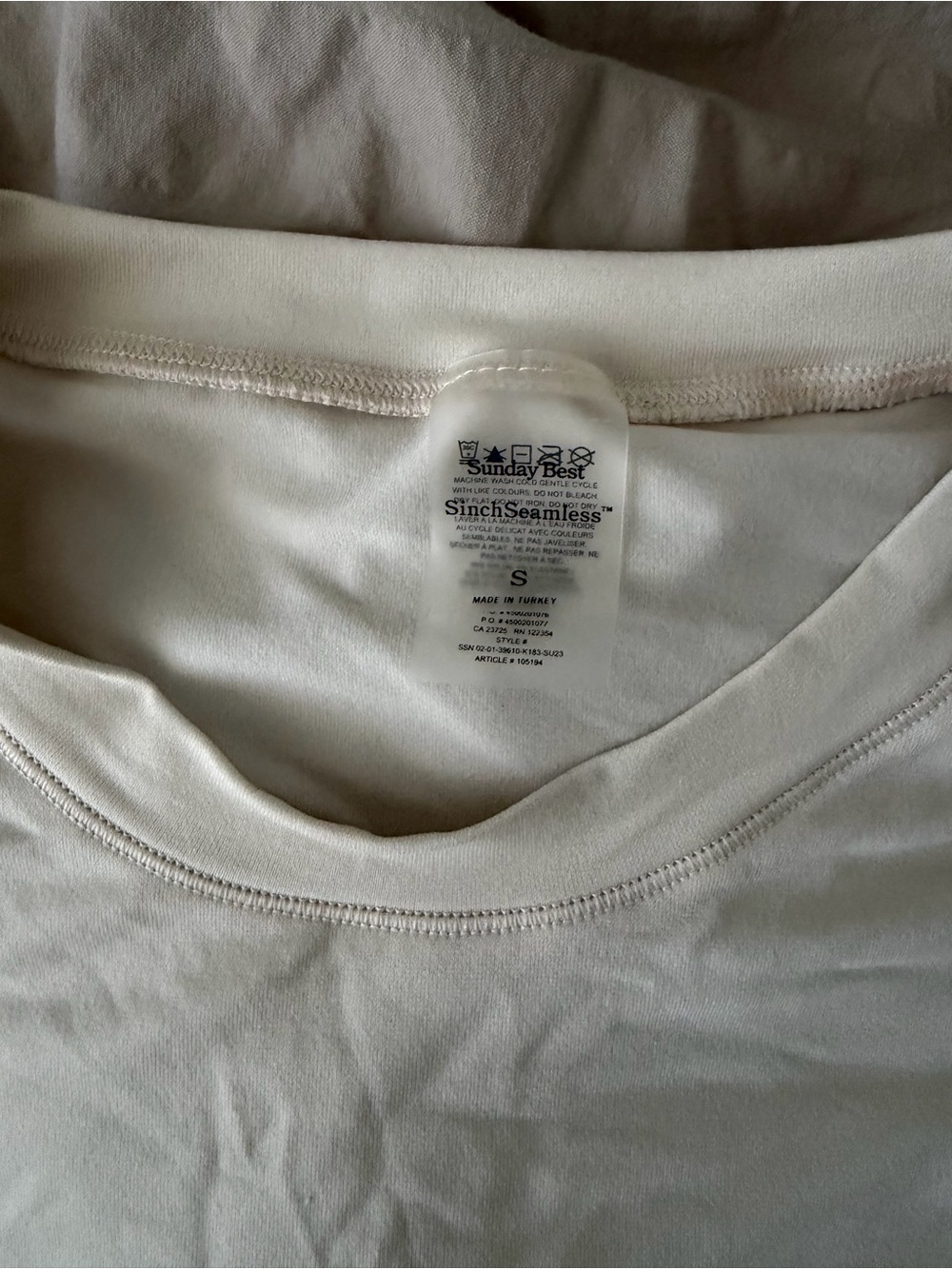 Sunday Best SinchSeamless Crew Neck Tee in White Cream